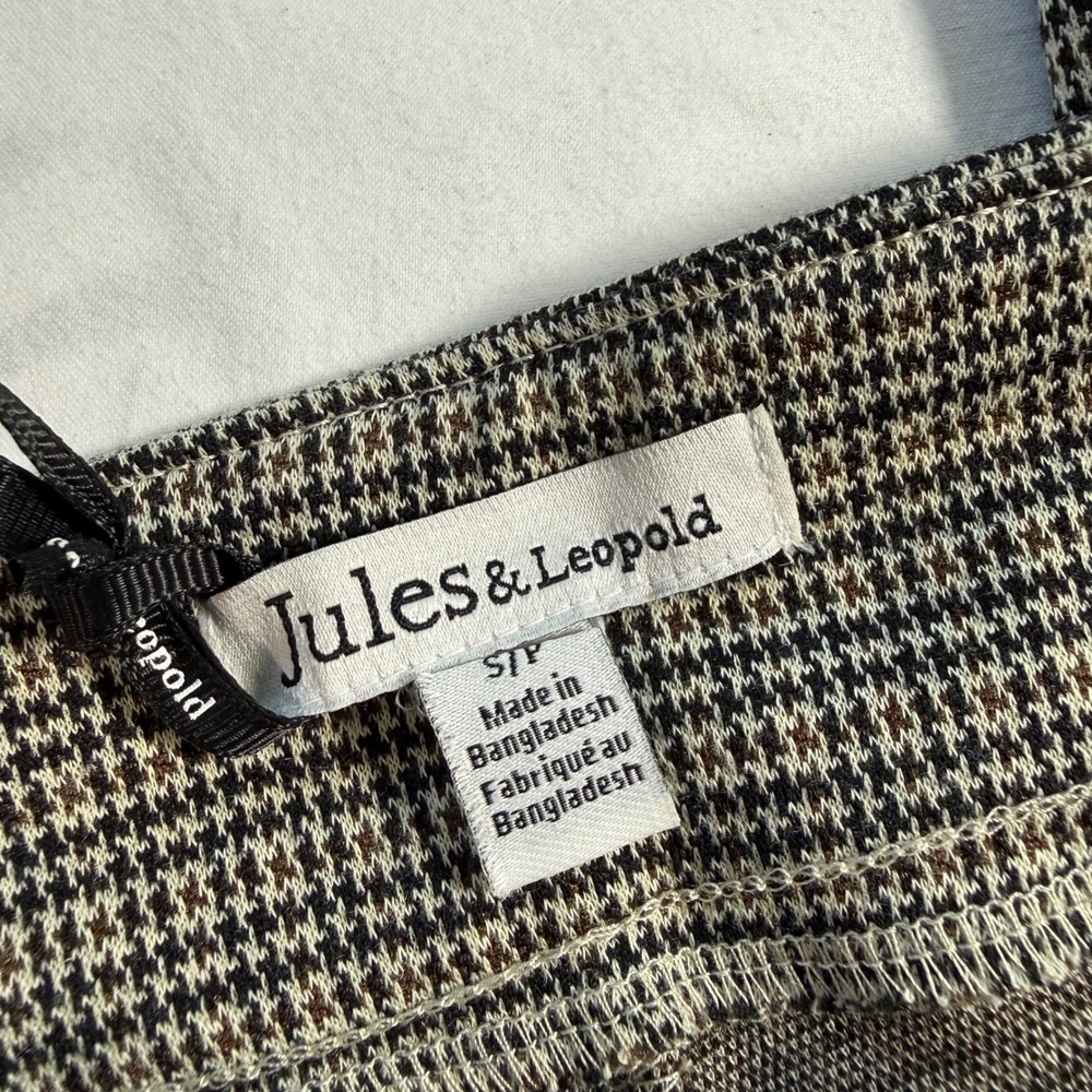 Jules & Leopold Houndstooth Leggings Brown Black Plaid Slim Pants JQ26566CHU New - Picture 2 of 12
